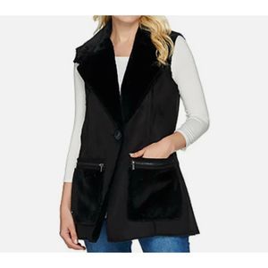 Susan Graver Faux Shearling Vest with Front Pockets - Women's 2X